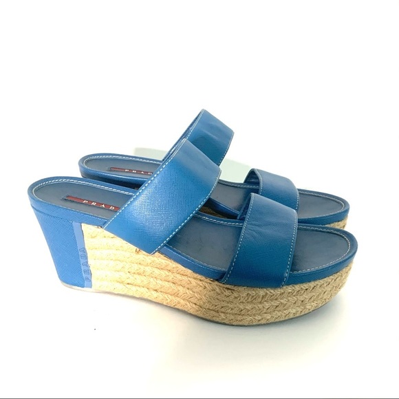 Prada | platform wedge slip on sandal - Picture 1 of 9